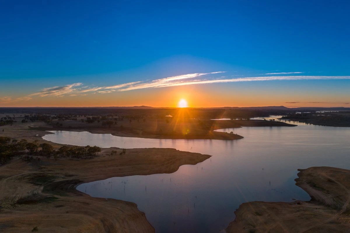 Sunset in the river
